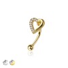 MULTI CZ HEART 316L SURGICAL STEEL CURVED BARBELL/EYEBROW